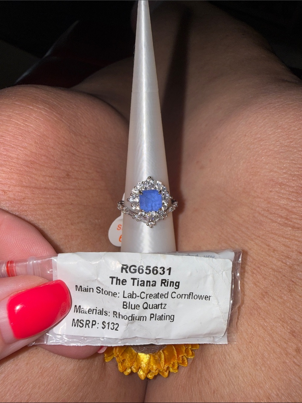 The Tiana Ring - Blue Quartz Halo Ring